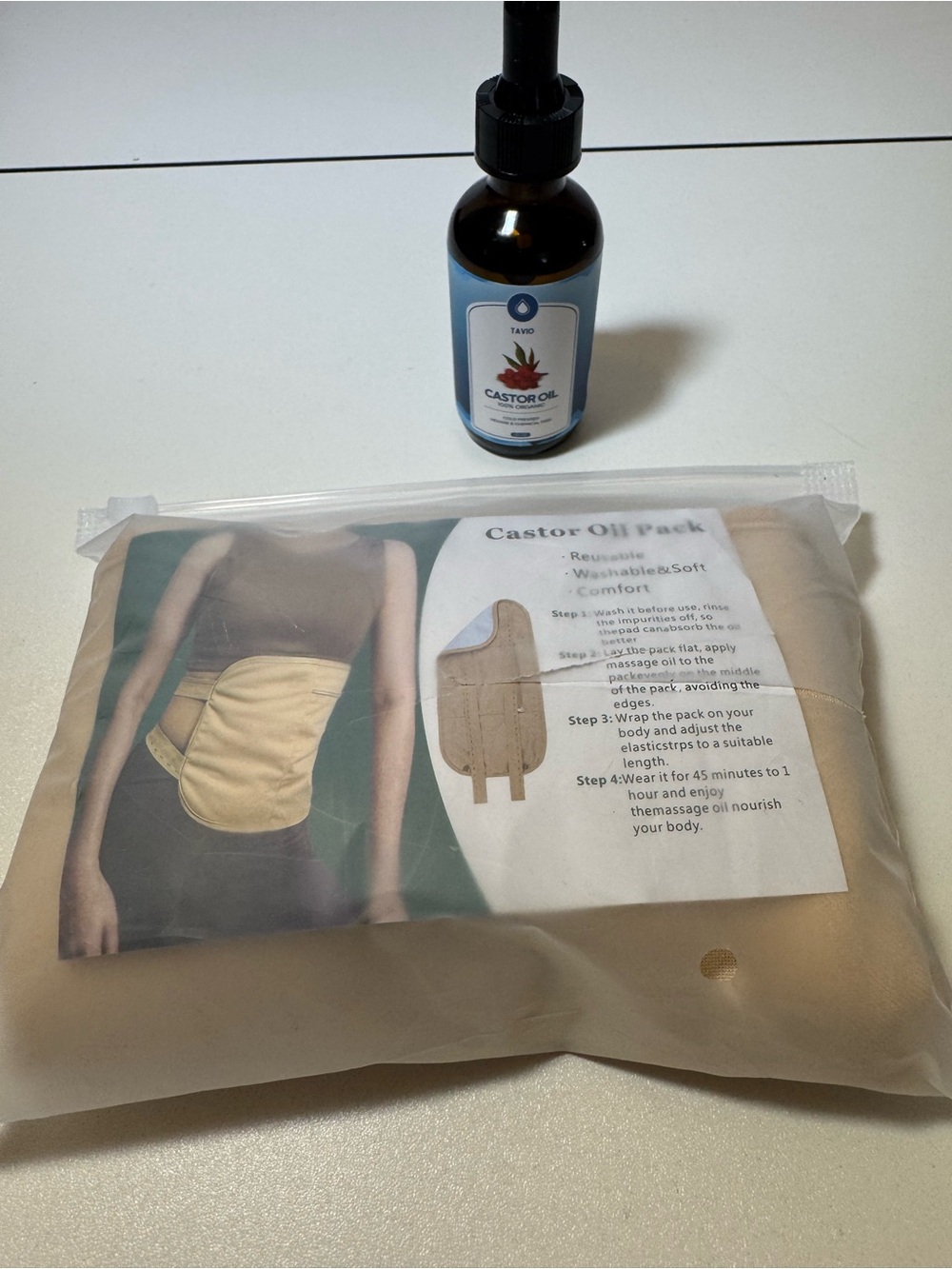 Castor Oil Pack Set -with Castor Oil Dropper Bottle